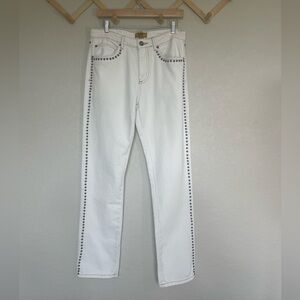 Lee embellished White Jeans with Silver Studded Detail NWOT